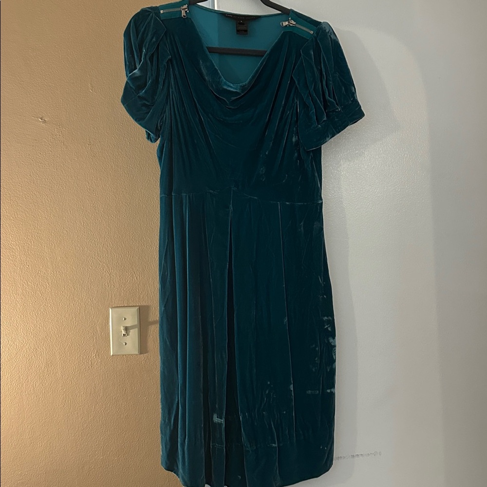 Marc By Marc Jacobs crushed velvet green dress